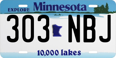 MN license plate 303NBJ