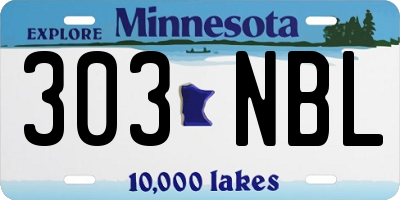 MN license plate 303NBL