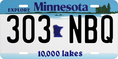 MN license plate 303NBQ