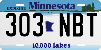 MN license plate 303NBT