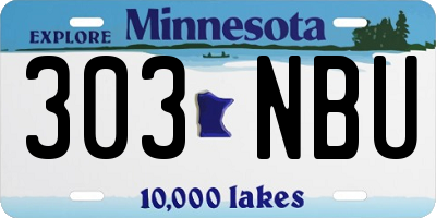 MN license plate 303NBU