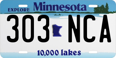 MN license plate 303NCA