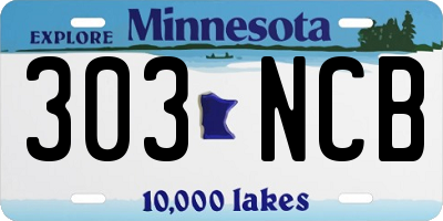 MN license plate 303NCB