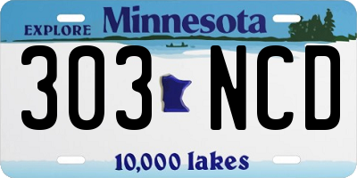 MN license plate 303NCD