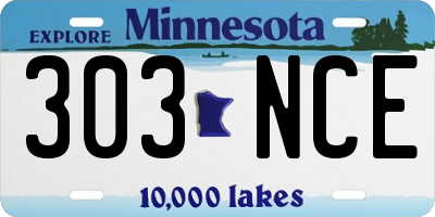 MN license plate 303NCE