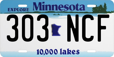 MN license plate 303NCF
