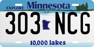 MN license plate 303NCG