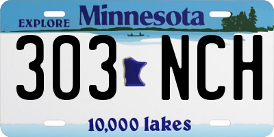 MN license plate 303NCH