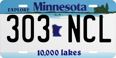 MN license plate 303NCL