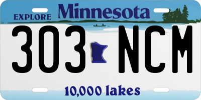 MN license plate 303NCM