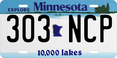 MN license plate 303NCP