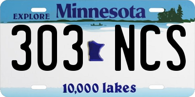 MN license plate 303NCS