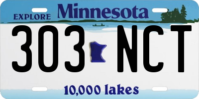 MN license plate 303NCT