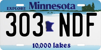 MN license plate 303NDF