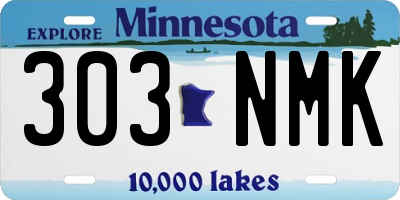 MN license plate 303NMK