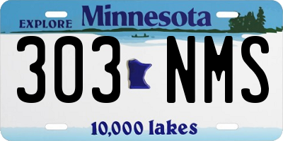 MN license plate 303NMS