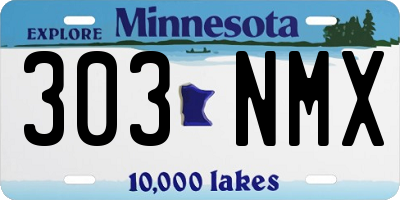 MN license plate 303NMX