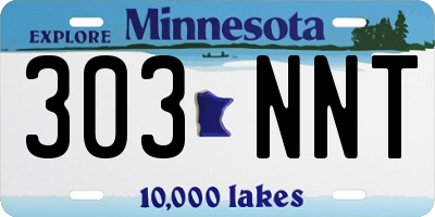 MN license plate 303NNT