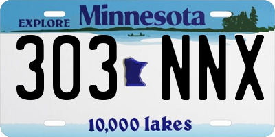MN license plate 303NNX