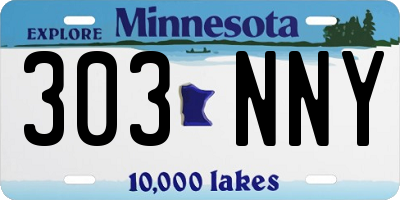 MN license plate 303NNY