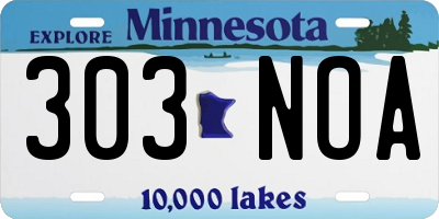 MN license plate 303NOA