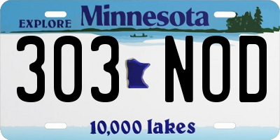 MN license plate 303NOD