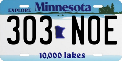 MN license plate 303NOE