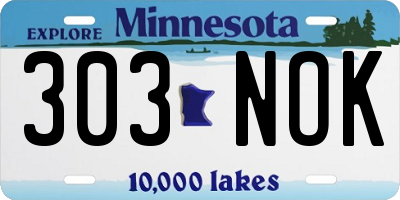 MN license plate 303NOK