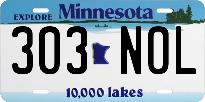 MN license plate 303NOL