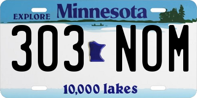 MN license plate 303NOM