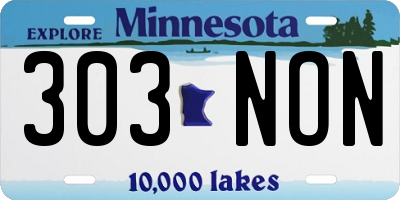 MN license plate 303NON