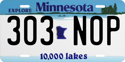 MN license plate 303NOP