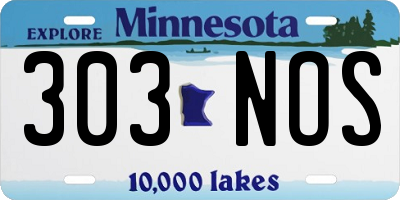 MN license plate 303NOS