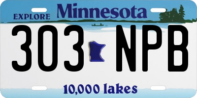 MN license plate 303NPB
