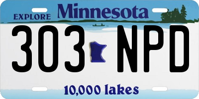 MN license plate 303NPD