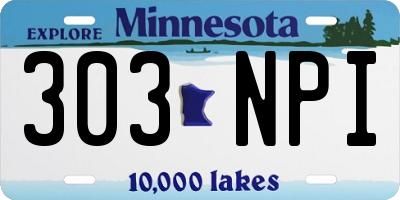 MN license plate 303NPI