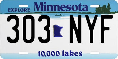 MN license plate 303NYF