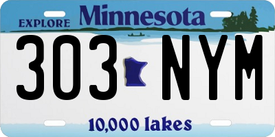 MN license plate 303NYM