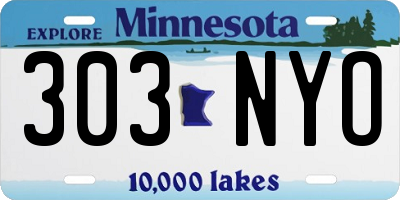 MN license plate 303NYO
