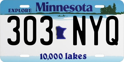 MN license plate 303NYQ