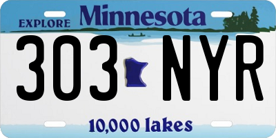 MN license plate 303NYR