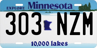 MN license plate 303NZM