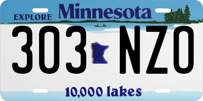 MN license plate 303NZO