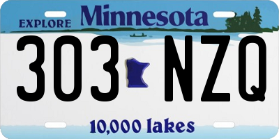 MN license plate 303NZQ