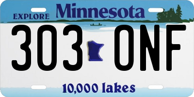 MN license plate 303ONF