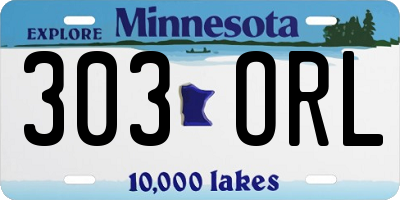 MN license plate 303ORL