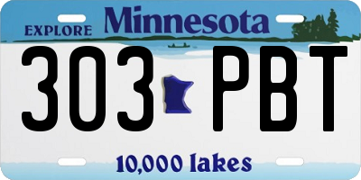 MN license plate 303PBT