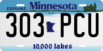MN license plate 303PCU