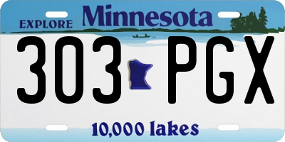 MN license plate 303PGX