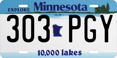 MN license plate 303PGY